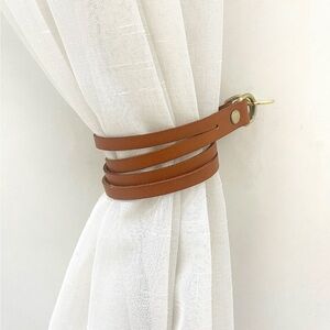 Brown Leather curtain tie back